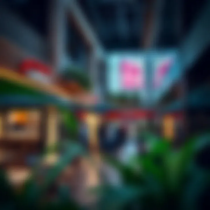 Vibrant Cafes and Shops in Dubai Design District Trendy cafes and shops in Dubai Design District highlighting lifestyle options