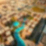 A stunning aerial view of Aura Tilal Al Ghaf showcasing its innovative layouts