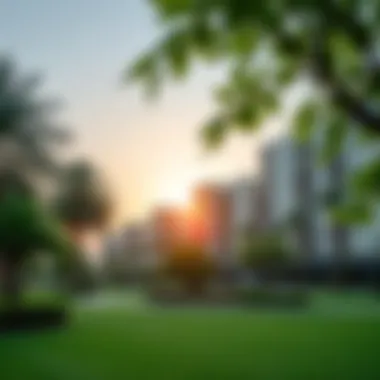 A serene park within Bay Square 8 offering relaxation and recreation for residents