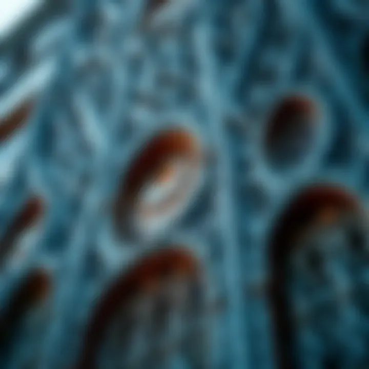 Close-up of برج الانوار's intricate facade details