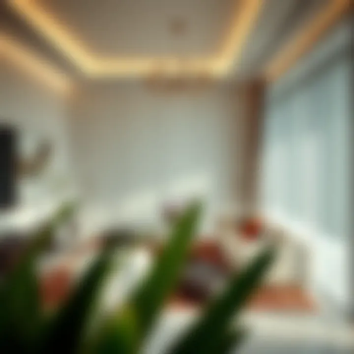 Luxurious living space enhanced by closed partitions