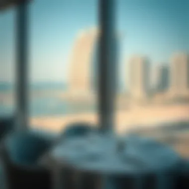 A stunning view of Jumeirah Beach with dining options nearby