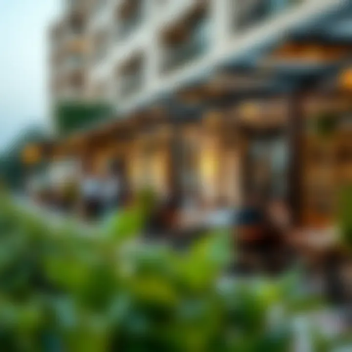 Vibrant outdoor seating area showcasing local cuisine