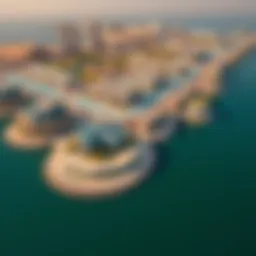 Aerial view of Deira Islands showcasing their unique layout and design.