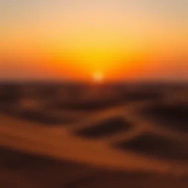 Mesmerizing Desert Sunset A stunning sunset over the Dubai desert dunes