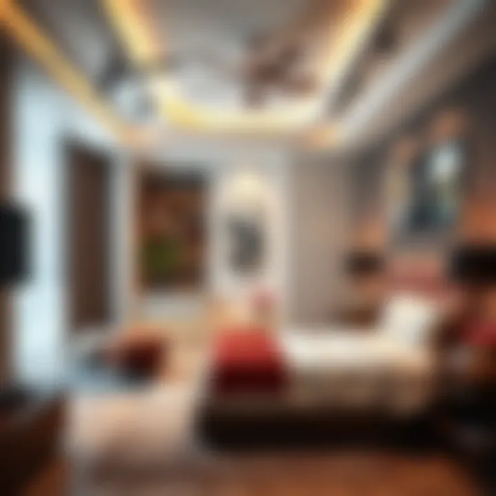 Cozy bedroom interior showcasing unique decor