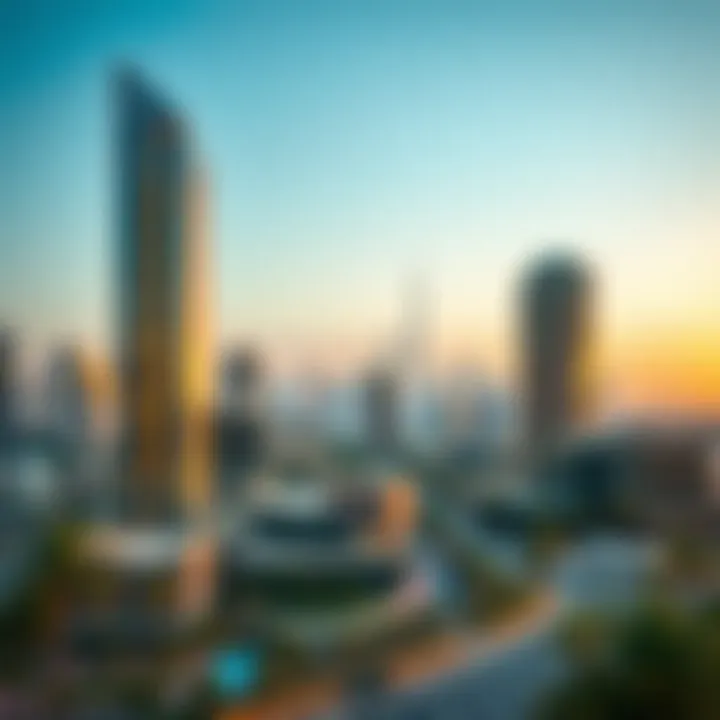 Dubai Digital Park Apartments Skyline View A panoramic view of Dubai Digital Park Apartments against the skyline