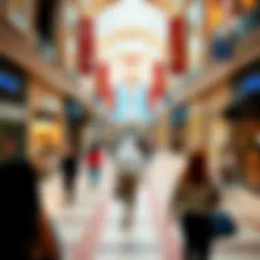 Vibrant Atmosphere of Dubai Mall Vibrant atmosphere with shoppers enjoying the Dubai Mall experience