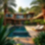 Stunning architectural design of a forest villa in Dubai surrounded by greenery