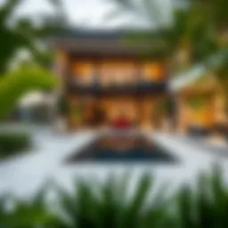 Luxurious garden home showcasing modern architecture and greenery