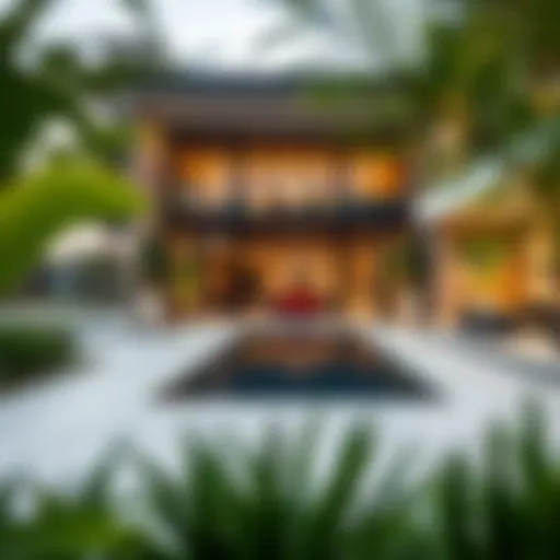 Luxurious garden home showcasing modern architecture and greenery