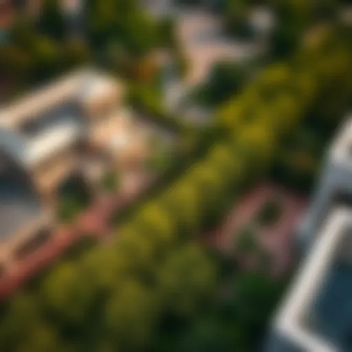Aerial view of Ghala Garden showcasing its lush greenery and elegant design