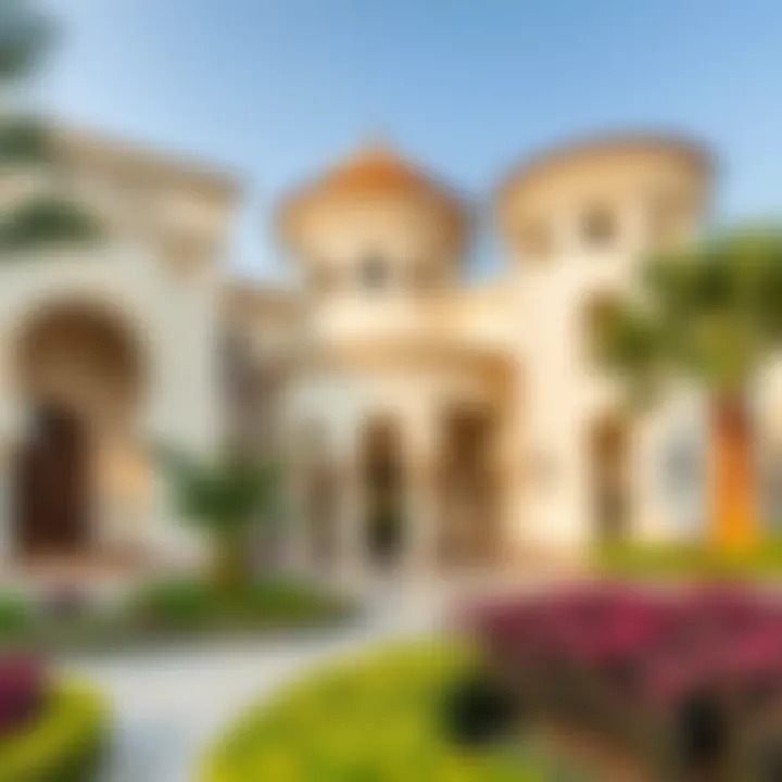 Close-up of Ghala Garden's unique architectural features and landscaping