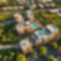 Stunning aerial view of Gladys Dubai Hills showcasing its modern architecture and lush greenery