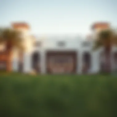 Elegant Clubhouse with High-End Amenities Elegant clubhouse at a prestigious Dubai golf course, showcasing high-end amenities