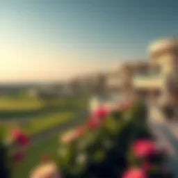 Luxurious villas overlooking a golf course in Dubai