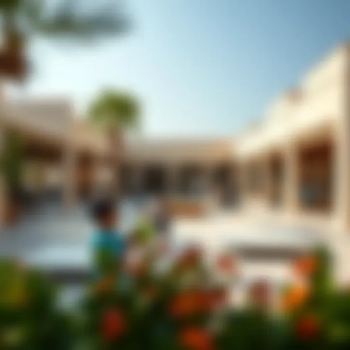 A vibrant community gathering space within حدائق الجرف كيان filled with activities