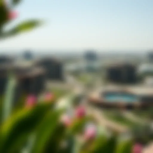 A panoramic view of حدائق الجرف كيان showcasing lush greenery and modern architecture