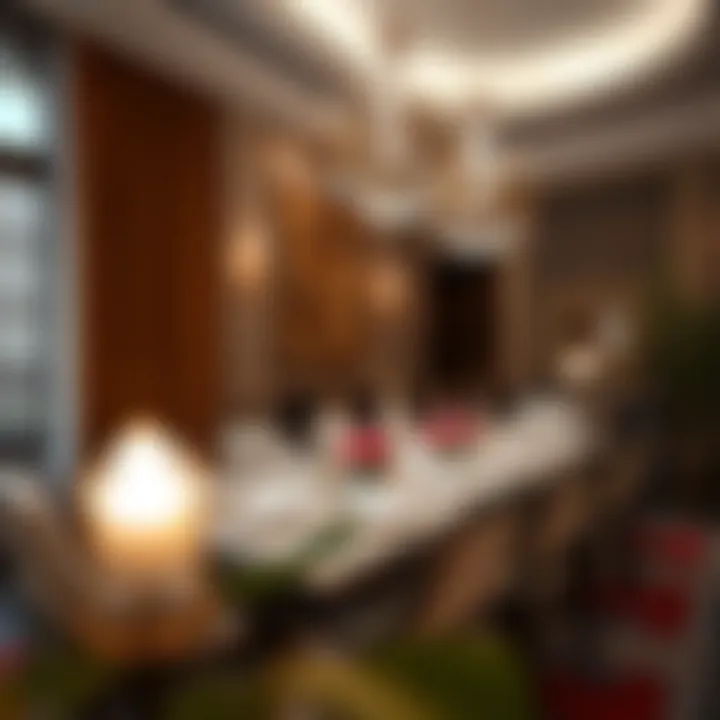 Elegant dining area with cultural decor influences