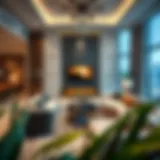 Luxurious living room showcasing contemporary design elements