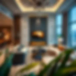 Luxurious living room showcasing contemporary design elements