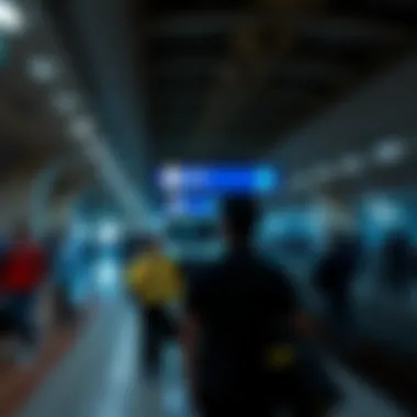 People commuting at Jaddaf Metro station