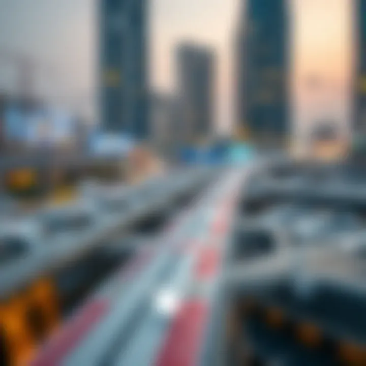 Map showing Jaddaf Metro station connectivity