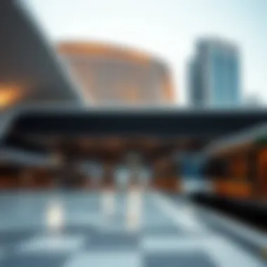 Modern architecture of Jaddaf Metro station