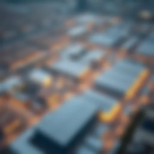 Aerial Perspective of Jebel Ali Industrial Aerial view of Jebel Ali Industrial area showcasing vast industrial spaces
