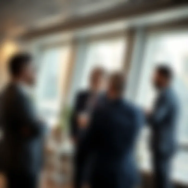 Investors engaging in discussions about the potential of the JLT real estate market