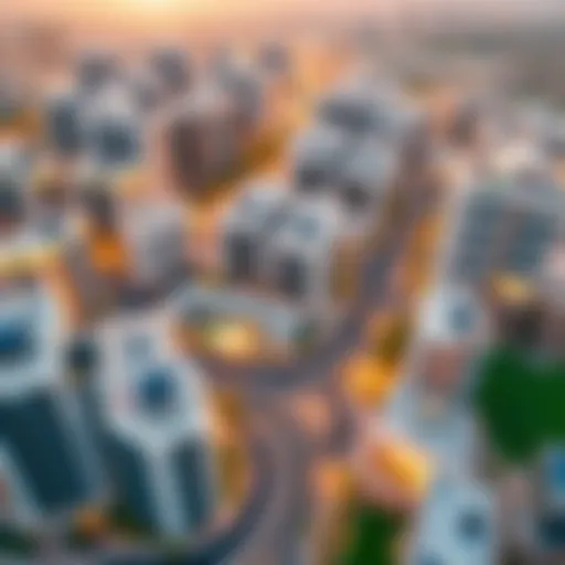 Aerial view showcasing the modern developments in Jurf Ajman