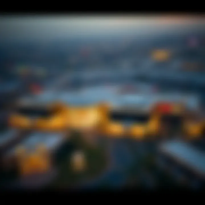 An aerial view of JVC Circle Mall in the context of Jumeirah Village Circle