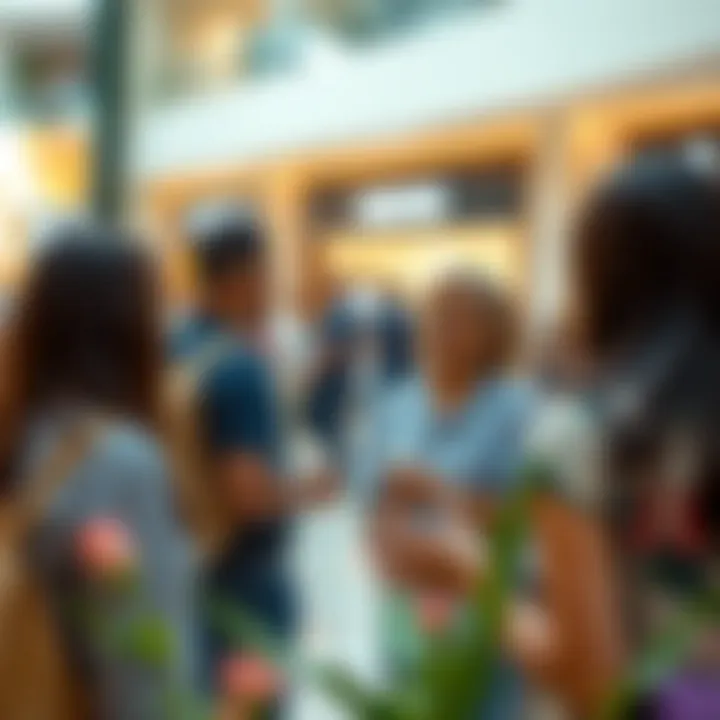 A community event taking place in the mall, highlighting engagement and interaction