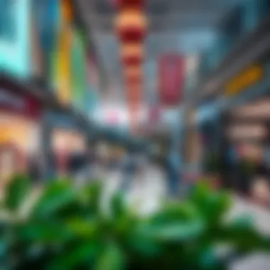 Diverse Retail Experience Inside JVC Circle Mall A vibrant interior shot featuring diverse retail spaces and shoppers