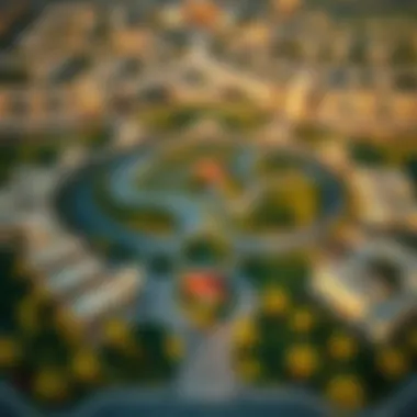 Aerial View of Jumeirah Village Circle Aerial view of Jumeirah Village Circle showcasing its layout and greenery