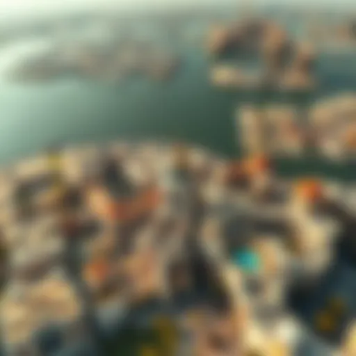 Aerial view showcasing the stunning architecture of جزيره الريم