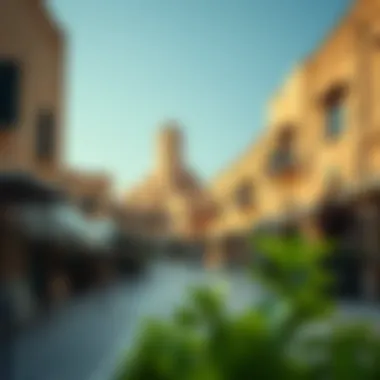 Historical Architecture of Karama Souk A panoramic view of the historical architecture surrounding Karama Souk