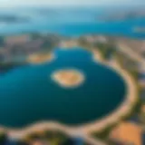 Aerial view of Khalid Lake showcasing its serene waters and surrounding greenery