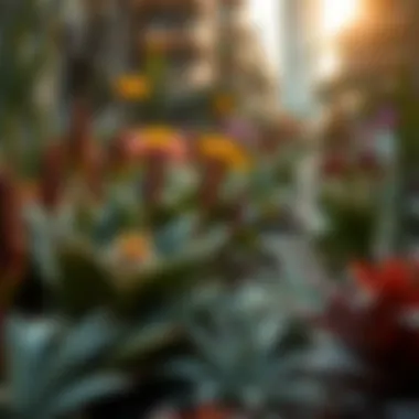 Close-up of unique plant species within Khalifa A Pathway Garden