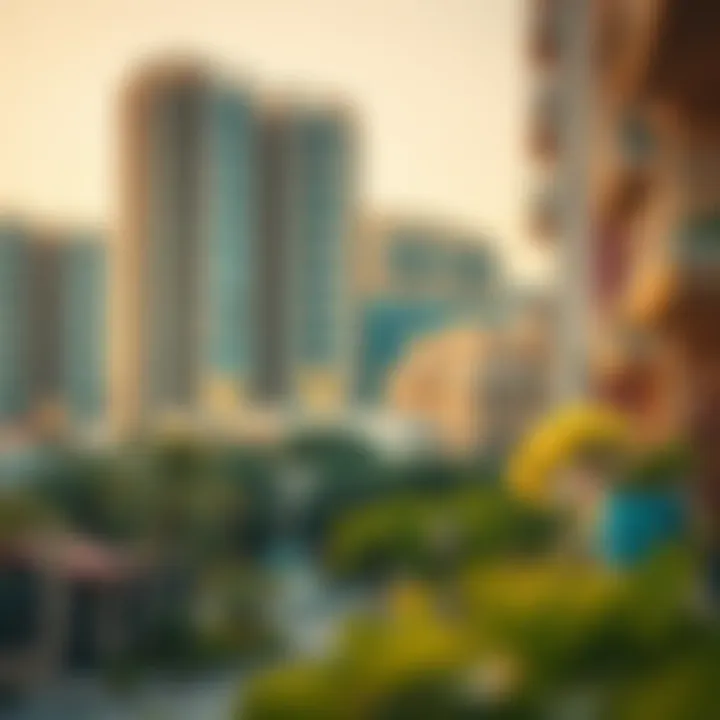 The vibrant neighborhood surrounding Kingfisher Karama