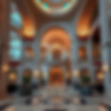 Architectural details of a luxury mansion in Dubai