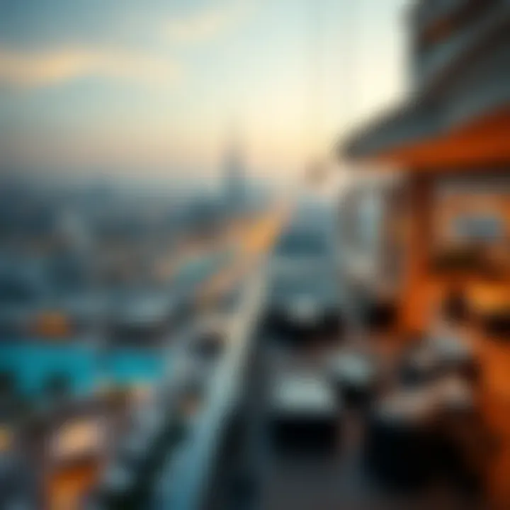 Breathtaking view from a Dubai mansion terrace