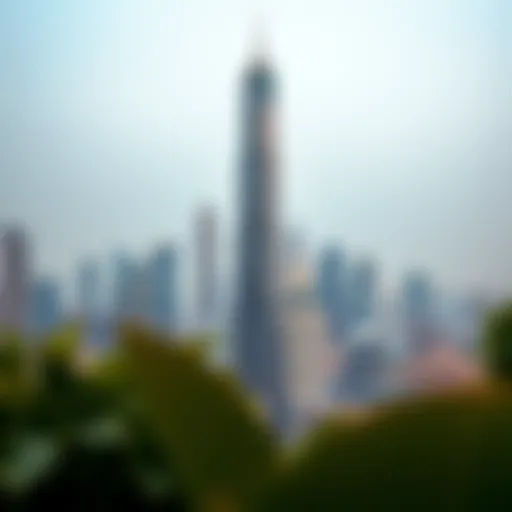 View of MBK Tower against Dubai skyline