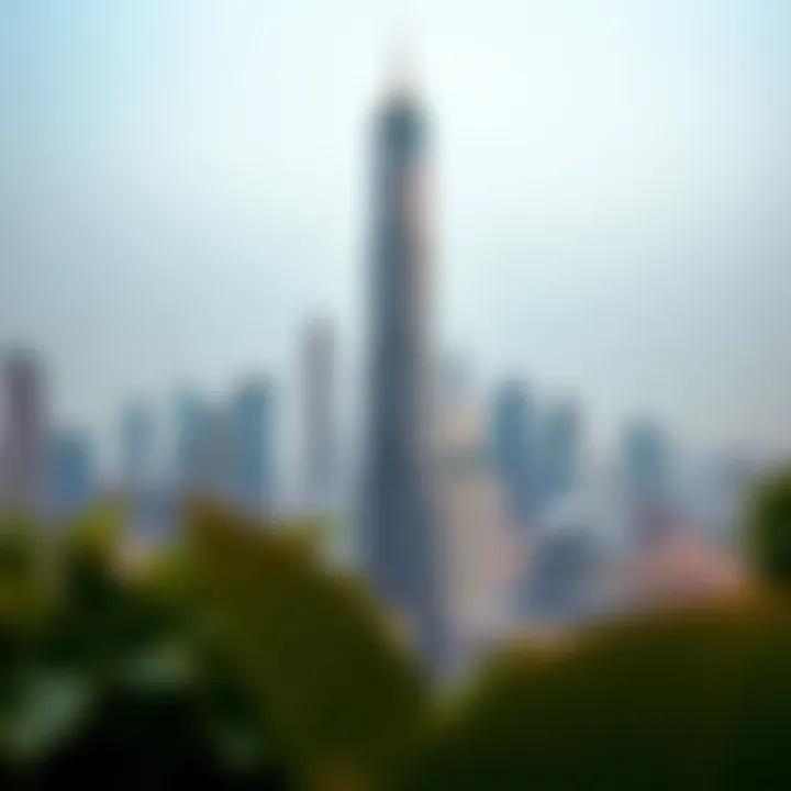 View of MBK Tower against Dubai skyline