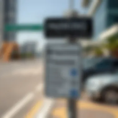 Signage indicating parking regulations and guidelines