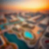 Aerial view of نخلة الجميرا showcasing luxury villas and unique layout