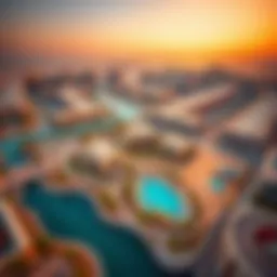 Aerial view of نخلة الجميرا showcasing luxury villas and unique layout