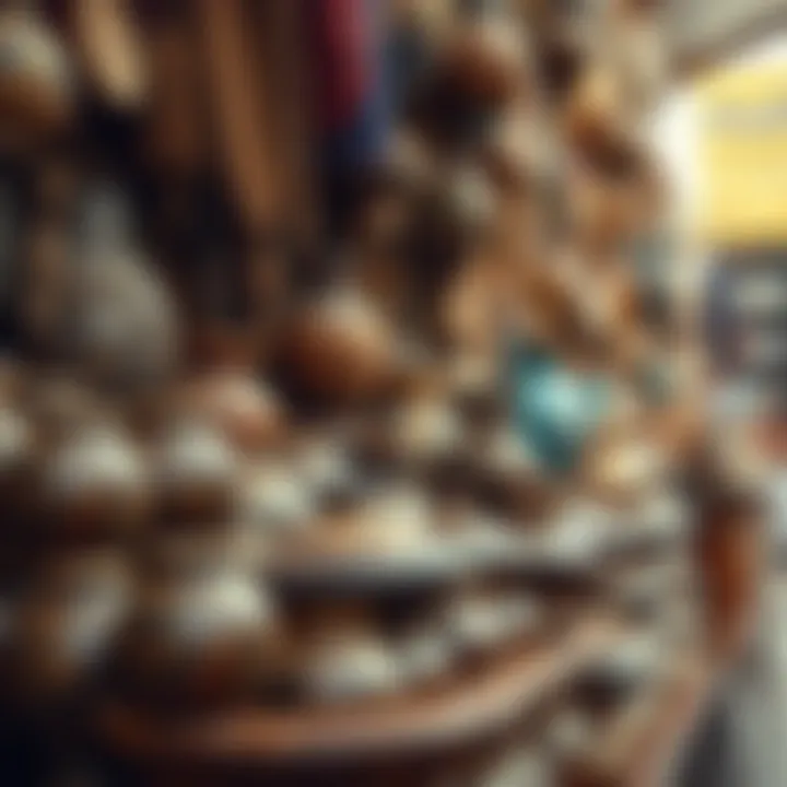 Artisan crafts displayed in an old market
