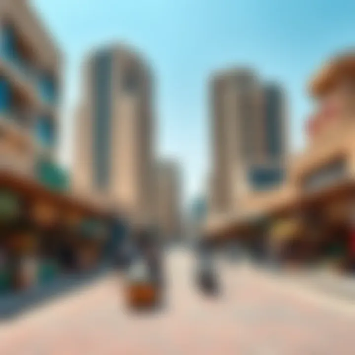 Modern real estate developments next to traditional markets