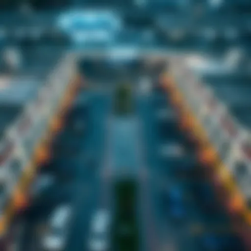 Aerial view of Zabeel parking area at Dubai Mall